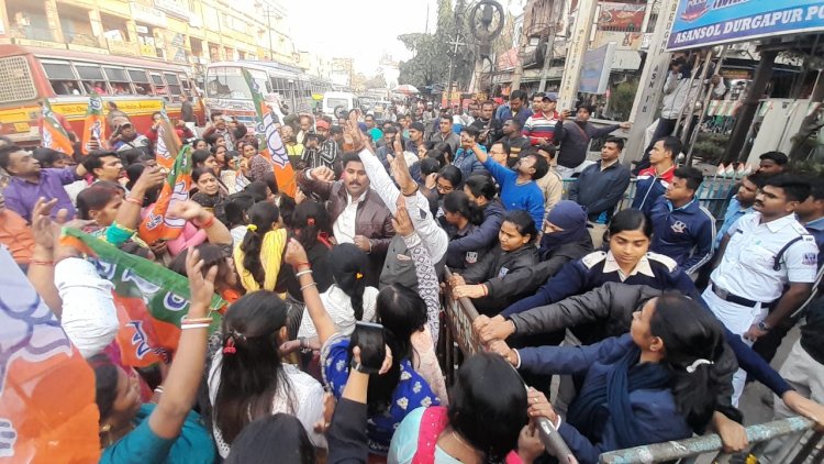 संदेश खली की घटना के विरोध में भाजपा का पथावरोध